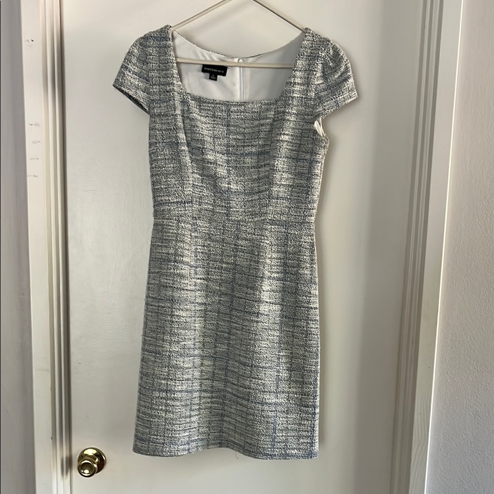 Fortune + Ivy Lauren Tweed Bouch Square Neck Sheath Dress